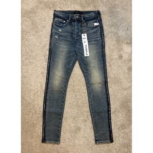 Purple Brand Shadow Seam Distressed Skinny Jeans P001 Size 30